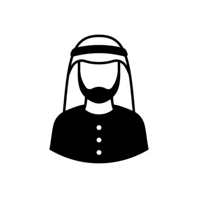arab man icon isolated on white background vector